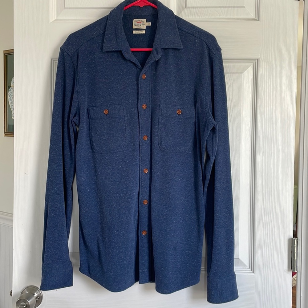 Faherty “knit seasons shirt” men’s button down long sleeve shirt